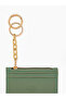 Mint Green Shk136 Faux Leather, Zippered, Five-Compartment Card Holder and Bag Charm - 3