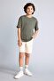 100% Cotton Elastic Waist Pocketed Pique Shorts for Boys B5925A826Sm