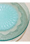 Turquoise Patterned Glass Plate Set of 4 21 cm - 3