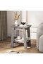 Rustic Style Side Table with Storage Shelf - 2