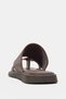 Zenira Flat Sole Flip Flops with Gold Accessory Detail for Women - Brown - 7