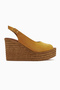 Caty Mustard Suede Wedge Heeled Women's Sandals - 2