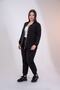 Women's Plus Size Zipper Detailed Suit with Snap Buttons Black - 4