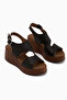 Olea Genuine Leather Black Wedge Heeled Women's Sandals - 4