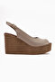 Caty Beige Wedge Heeled Women's Sandals - 2