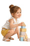 Girl's Floral Patterned Blouse and Mustard Shorts Summer Set - 6
