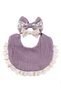-Camila Ribbons Headband & Baby Bib Set - Purple
