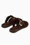 Joella Brown Suede Buckle Women's Slippers - 7