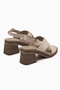Hena Beige Cross-Strapped Heeled Women's Sandals - 7