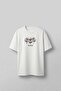 Men's Oversize Floral Embroidered T-Shirt White