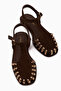 Kiera Genuine Leather Brown Suede Belted Women's Sandals - 5