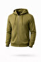 Men's Hooded Front Zipper Oversize Sweatshirt - Khaki - 2