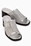 Luzia Genuine Leather Silver Hand Knitted Heeled Women's Slippers - 5