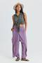 Double Breasted Front Detail Elastic Waist Loose Trousers - 7