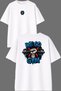 Gym Go We Design Front and Back Printed White Oversize T-Shirt