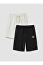 Black Elastic Waist Boys Shorts 2 Pack