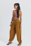 Comfortable Cut, Gathered Cuffs, Women's High Waist Trousers - 7