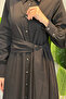Tie Detail Poplin Dress 13254 Black - 3