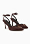 Laura Brown Buckle Ankle Strap Women's Heeled Shoes - 3
