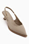 Gina Beige Short Heeled Women's Shoes