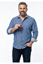 Blue Oxford Cotton Woven Collar and Cuff Pattern Detailed Oversized Shirt - 4
