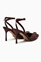 Laura Brown Buckle Ankle Strap Women's Heeled Shoes - 6