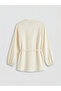 Ecru Hakim Collar Belted Women's Shirt Tunic - 2