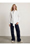 White Scarf Collar Women's Shirt - 2