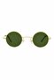 Vintage Round Polarized Gold Sunglasses Green Glass Vintage 42