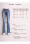 Women's Blue Random Blue Washed Wide Leg Jean Trousers – High Waist Loose Leg 100% Cotton Denim - 7