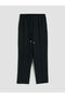 Black Elastic Waist Carrot Cut Women's Trousers - 5