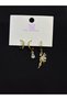 Ysx Jevelry Steel Gold Color Angel 3-Piece Earrings - 3