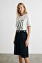 Embroidery Detailed Padded T-Shirt Ecru - 3