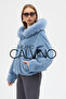 Fur Hooded Coat Alcantara Fabric - 7