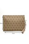 Women's 2-Piece Monogram Patterned Clutch Bag and Wallet Set - 4
