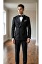 Men's Double-Breasted Collar Slim Fit Lycra Groom Suit - 2