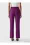 Purple High Waist Slim Fit Women's Trousers - 4
