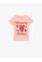 Girl's Strawberry Printed Short Sleeve Crew Neck Cotton T-Shirt - 4