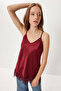 Lace Satin Surface Camisole Blouse Lnt0024 Bordo