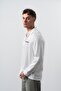 Men's Cadillac Embroidered Long Sleeve Linen Oversize Shirt Ecru - 3