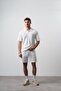 Men's 242 Embroidered Regular Fit T-Shirt Shorts Set Ecru