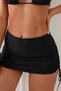 Whole Bikini Bottom with Side Gathered Drawstring Skirt - 3