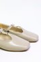 Lavin Gold Buckle Detail Crinkled Matte Flat Toe Stylish and Comfortable Daily Flat Ballet Flats - 6