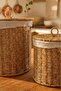 Rattan Wicker Potato, Onion and Bread Storage Basket - Set of 2 with Lid and Fabric Lining - 4