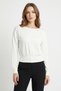 Ecru Boat Neck Blouse with Stone Detail 8364