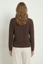 Brown Boat Neck Blouse with Stone Detail 8364 - 3