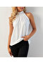 Women's White Backless Blouse App5043 - 6