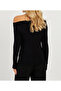 Women's Black Boat Neck Blouse App1254 - 6