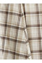 Brown Plaid Flared Skirt with Elastic Waistband - 3