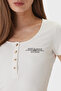 Guessxns Slim Fit Logo Buttoned Round Neck Top W6Gp01K2658 Top W6Gp01 K2658 G012 - 4